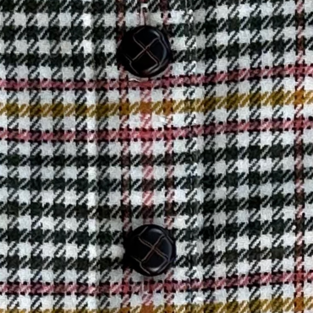 Talbots Wool Blend Houndstooth Button-Front Skirt 10P Casual Academia Office NWT - Picture 4 of 11